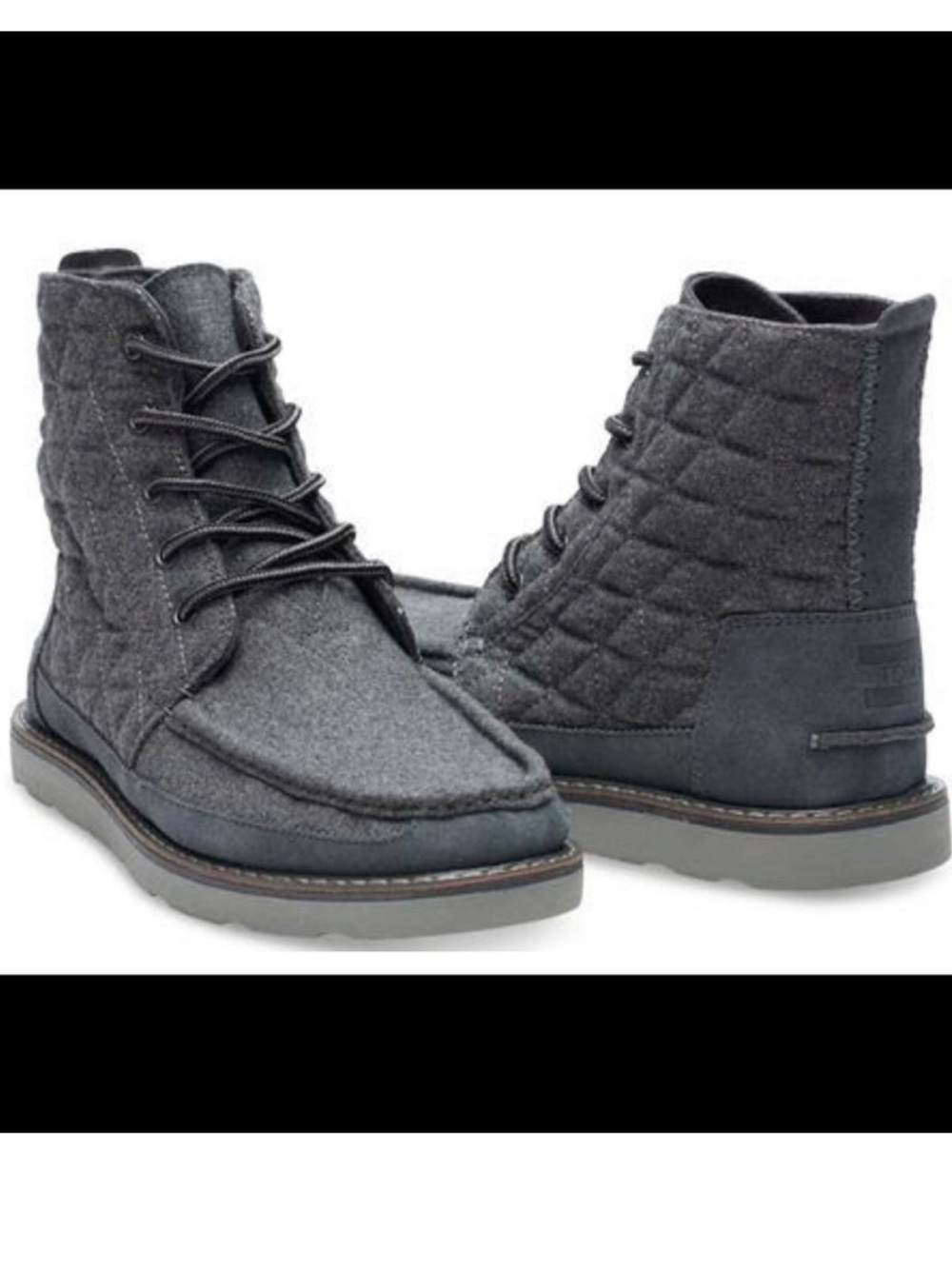 TOMS Searcher Boots in a quilted "Castlerock Grey" Men’s Size 12